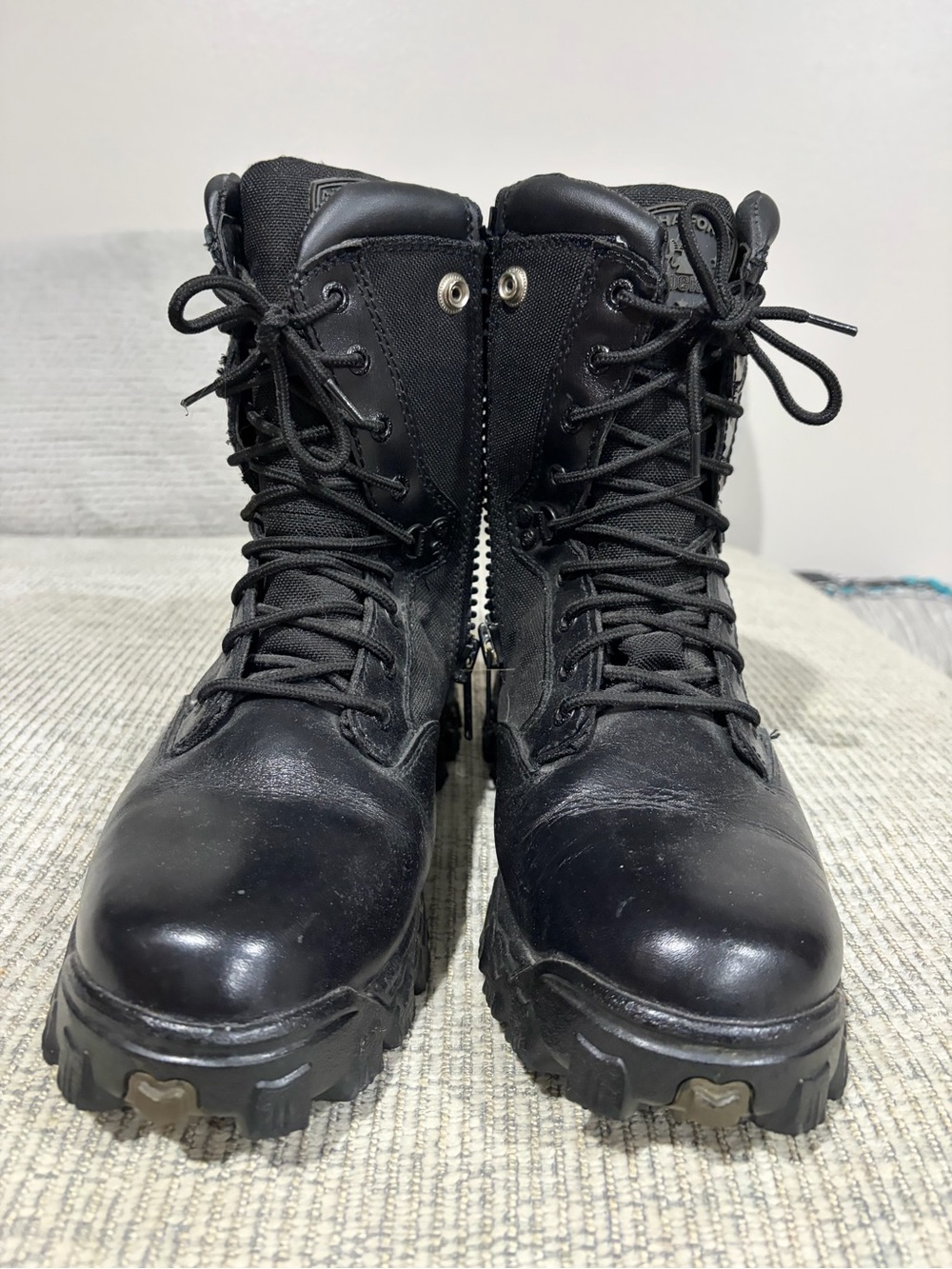 Rocky Black Tactical Side-Zip Lace-Up Boots